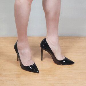M Gemi Black Patent Pumps